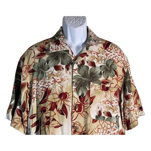 La Cabana All Night Long Men's Short Sleeve Button Down Floral Hawaiian Shirt M - Picture 2 of 5
